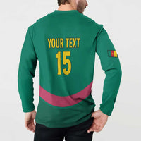 Custom Cameroon Football Button Sweatshirt Waka Waka - This Time For Africa