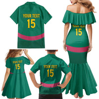 Custom Cameroon Football Family Matching Mermaid Dress and Hawaiian Shirt Waka Waka - This Time For Africa