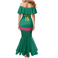 Custom Cameroon Football Family Matching Mermaid Dress and Hawaiian Shirt Waka Waka - This Time For Africa