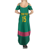 Custom Cameroon Football Family Matching Summer Maxi Dress and Hawaiian Shirt Waka Waka - This Time For Africa