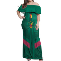 Custom Cameroon Football Off Shoulder Maxi Dress Waka Waka - This Time For Africa