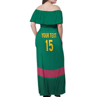Custom Cameroon Football Off Shoulder Maxi Dress Waka Waka - This Time For Africa