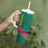Custom Cameroon Football Tumbler With Handle Waka Waka - This Time For Africa