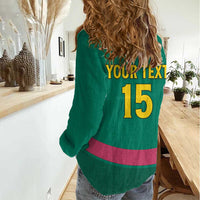 Custom Cameroon Football Women Casual Shirt Waka Waka - This Time For Africa