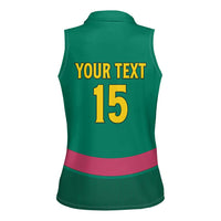 Custom Cameroon Football Women Sleeveless Polo Shirt Waka Waka - This Time For Africa