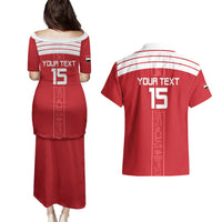 Custom Egypt Football Couples Matching Puletasi and Hawaiian Shirt Yalla Yalla Pharaohs - Red Ver