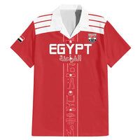 Custom Egypt Football Family Matching Mermaid Dress and Hawaiian Shirt Yalla Yalla Pharaohs - Red Ver