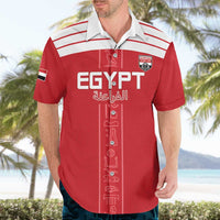 Custom Egypt Football Hawaiian Shirt Yalla Yalla Pharaohs - Red Ver