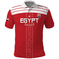 Custom Egypt Football Polo Shirt Yalla Yalla Pharaohs - Red Ver
