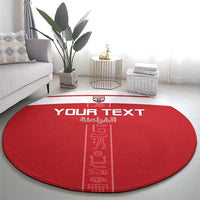 Custom Egypt Football Round Carpet Yalla Yalla Pharaohs - Red Ver