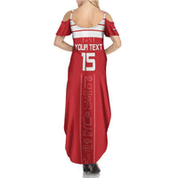 Custom Egypt Football Summer Maxi Dress Yalla Yalla Pharaohs - Red Ver