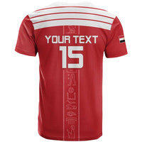 Custom Egypt Football T Shirt Yalla Yalla Pharaohs - Red Ver
