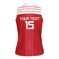 Custom Egypt Football Women Sleeveless Polo Shirt Yalla Yalla Pharaohs - Red Ver
