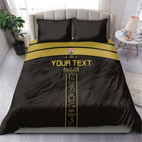 Custom Egypt Football Bedding Set Yalla Yalla Pharaohs - Black Ver