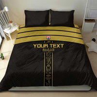 Custom Egypt Football Bedding Set Yalla Yalla Pharaohs - Black Ver