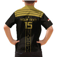 Custom Egypt Football Family Matching Mermaid Dress and Hawaiian Shirt Yalla Yalla Pharaohs - Black Ver