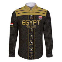 Custom Egypt Football Family Matching Puletasi and Hawaiian Shirt Yalla Yalla Pharaohs - Black Ver