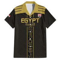 Custom Egypt Football Family Matching Summer Maxi Dress and Hawaiian Shirt Yalla Yalla Pharaohs - Black Ver