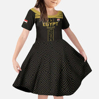 Custom Egypt Football Family Matching Tank Maxi Dress and Hawaiian Shirt Yalla Yalla Pharaohs - Black Ver