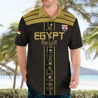 Custom Egypt Football Hawaiian Shirt Yalla Yalla Pharaohs - Black Ver