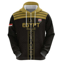 Custom Egypt Football Hoodie Yalla Yalla Pharaohs - Black Ver