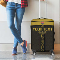 Custom Egypt Football Luggage Cover Yalla Yalla Pharaohs - Black Ver