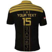 Custom Egypt Football Polo Shirt Yalla Yalla Pharaohs - Black Ver