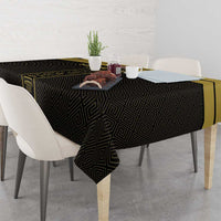 Custom Egypt Football Tablecloth Yalla Yalla Pharaohs - Black Ver