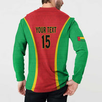 Custom Guinea-Bissau Football Button Sweatshirt Vamos Djurtus