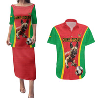 Custom Guinea-Bissau Football Couples Matching Puletasi and Hawaiian Shirt Vamos Djurtus