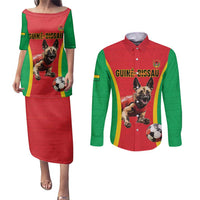 Custom Guinea-Bissau Football Couples Matching Puletasi and Long Sleeve Button Shirt Vamos Djurtus