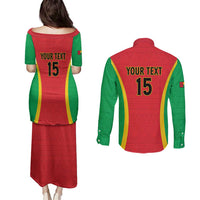 Custom Guinea-Bissau Football Couples Matching Puletasi and Long Sleeve Button Shirt Vamos Djurtus