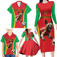 Custom Guinea-Bissau Football Family Matching Long Sleeve Bodycon Dress and Hawaiian Shirt Vamos Djurtus