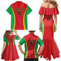 Custom Guinea-Bissau Football Family Matching Mermaid Dress and Hawaiian Shirt Vamos Djurtus