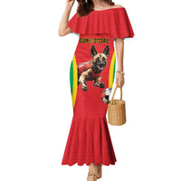 Custom Guinea-Bissau Football Family Matching Mermaid Dress and Hawaiian Shirt Vamos Djurtus