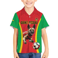 Custom Guinea-Bissau Football Family Matching Off Shoulder Short Dress and Hawaiian Shirt Vamos Djurtus