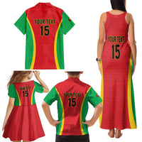 Custom Guinea-Bissau Football Family Matching Tank Maxi Dress and Hawaiian Shirt Vamos Djurtus