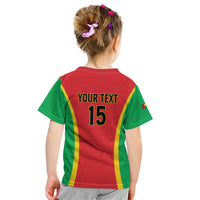 Custom Guinea-Bissau Football Kid T Shirt Vamos Djurtus