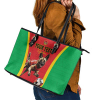 Custom Guinea-Bissau Football Leather Tote Bag Vamos Djurtus