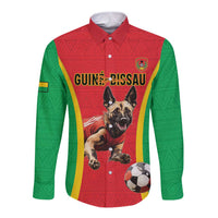 Custom Guinea-Bissau Football Long Sleeve Button Shirt Vamos Djurtus
