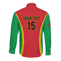 Custom Guinea-Bissau Football Long Sleeve Button Shirt Vamos Djurtus