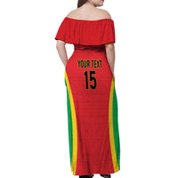 Custom Guinea-Bissau Football Off Shoulder Maxi Dress Vamos Djurtus