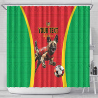 Custom Guinea-Bissau Football Shower Curtain Vamos Djurtus