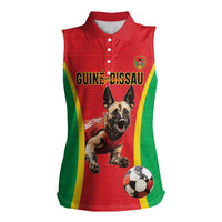 Custom Guinea-Bissau Football Women Sleeveless Polo Shirt Vamos Djurtus