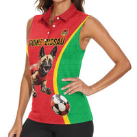 Custom Guinea-Bissau Football Women Sleeveless Polo Shirt Vamos Djurtus