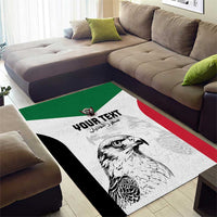 Custom Sudan Football Area Rug Yalla Falcons of Jediane
