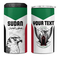 Custom Sudan Football 4 in 1 Can Cooler Tumbler Yalla Falcons of Jediane