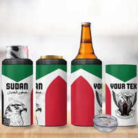 Custom Sudan Football 4 in 1 Can Cooler Tumbler Yalla Falcons of Jediane
