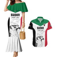 Custom Sudan Football Couples Matching Mermaid Dress and Hawaiian Shirt Yalla Falcons of Jediane