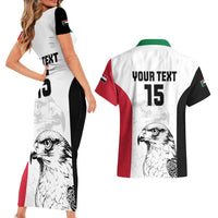 Custom Sudan Football Couples Matching Short Sleeve Bodycon Dress and Hawaiian Shirt Yalla Falcons of Jediane
